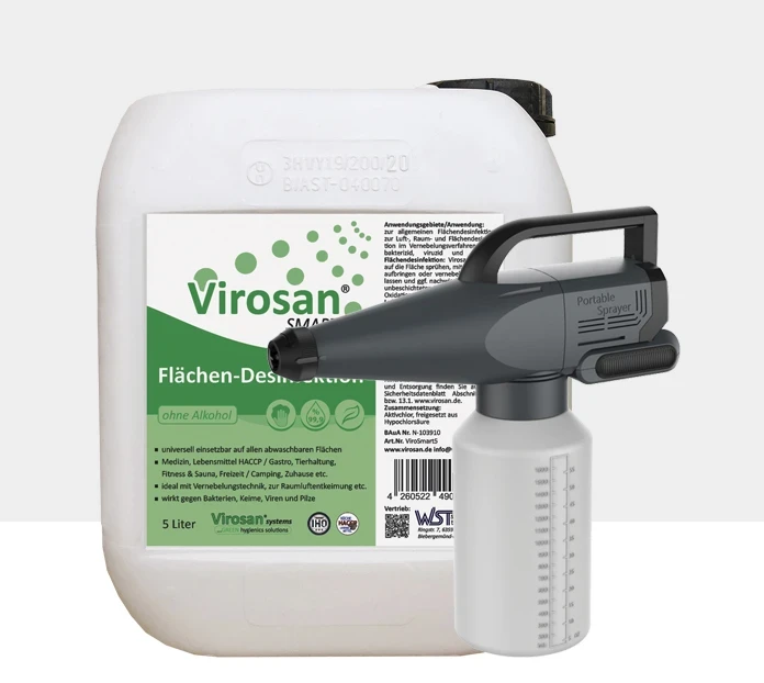 fogger accu 2, einsatz zur kaltvernebelung und desinfektion mit virosan smart