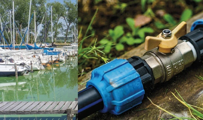 Leitungsanlage am Bootsanlegesteg